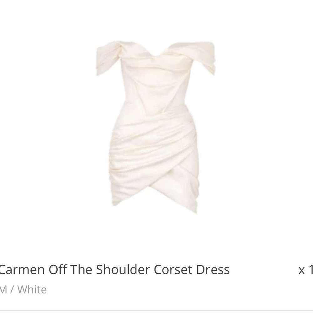 NEW WITH TAGS! Inamore Corset Mini Dress in size Medium! Great for white party!
